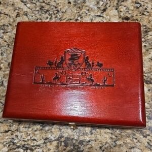 Kinky Friedman Wooden Cigar Box The Utopian Vintage Red Cigar Case